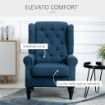 POLTRONA PER SALOTTO IN STILE FRANCESE CON SEDUTA IMBOTTITA E CUSCINI, IN POLIESTERE, 74X86X102 CM, BLU