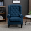 POLTRONA PER SALOTTO IN STILE FRANCESE CON SEDUTA IMBOTTITA E CUSCINI, IN POLIESTERE, 74X86X102 CM, BLU