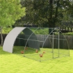 RECINTO PER GALLINE IN ACCIAIO PER 14-18 ANIMALI CON PORTA BLOCCABILE, 3X5.6X2.2 M, ARGENTO