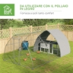 RECINTO PER GALLINE IN ACCIAIO PER 14-18 ANIMALI CON PORTA BLOCCABILE, 3X5.6X2.2 M, ARGENTO