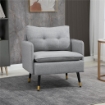 POLTRONA MODERNA IN TESSUTO CON SEDUTA IMBOTTITA E GAMBE IN ACCIAIO, 76X68X80 CM, GRIGIO