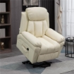 POLTRONA RELAX ALZAPERSONA ELETTRICA CON IMBOTTITURA SPESSA E TELECOMANDO, 96X93X105CM, CREMA