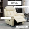 POLTRONA RELAX ALZAPERSONA ELETTRICA CON IMBOTTITURA SPESSA E TELECOMANDO, 96X93X105CM, CREMA