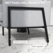 POLTRONCINA IMBOTTITA PER SOGGIORNO E CAMERA CON CUSCINI PER SEDUTA E SCHIENALE, 82X70X83.5 CM, GRIGIO