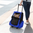 TROLLEY ZAINO TRASPORTINO PER ANIMALI DOMESTICI BLU