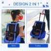 TROLLEY ZAINO TRASPORTINO PER ANIMALI DOMESTICI BLU