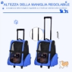 TROLLEY ZAINO TRASPORTINO PER ANIMALI DOMESTICI BLU
