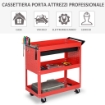 CARRELLO PORTAUTENSILI DA OFFICINA, ROSSO, 70X35X75.5CM