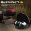 BAULE PORTA CASCO PER MOTO 48L CON 2 CHIAVI IN PP NERO 59 X 43 X 33CM