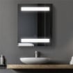 ARMADIETTO PENSILE DA BAGNO CON 1 ANTA SPECCHIO E LUCI A LED 60 X 50 X 15 CM