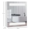 ARMADIETTO PENSILE DA BAGNO CON 1 ANTA SPECCHIO E LUCI A LED 60 X 50 X 15 CM