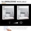 ARMADIETTO PENSILE DA BAGNO CON 1 ANTA SPECCHIO E LUCI A LED 60 X 50 X 15 CM