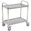 CARRELLO PORTAVIVANDE DA CUCINA 2 RIPIANI IN ACCIAIO INOX 71X41X81CM