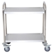 CARRELLO PORTAVIVANDE DA CUCINA 2 RIPIANI IN ACCIAIO INOX 71X41X81CM