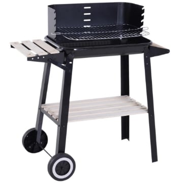GRIGLIA A CARBONE BARBECUE PICNIC ALTEZZA REGOLABILE NERO 87X 45 X 83 CM