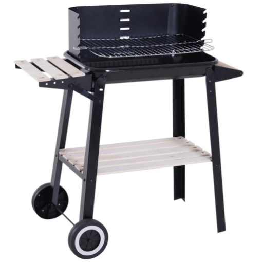 GRIGLIA A CARBONE BARBECUE PICNIC ALTEZZA REGOLABILE NERO 87X 45 X 83 CM