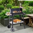 GRIGLIA A CARBONE BARBECUE PICNIC ALTEZZA REGOLABILE NERO 87X 45 X 83 CM