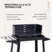 GRIGLIA A CARBONE BARBECUE PICNIC ALTEZZA REGOLABILE NERO 87X 45 X 83 CM