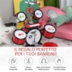 SET BATTERIA GIOCATTOLO CON MOLTI EFFETTI SONORI E MICROFONO PER BAMBINI ROSSO