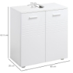 MOBILE SOTTOLAVABO BAGNO A 2 ANTE CON MENSOLA REGOLABILE 60X30PX62.5CM BIANCO