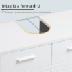 MOBILE SOTTOLAVABO BAGNO A 2 ANTE CON MENSOLA REGOLABILE 60X30PX62.5CM BIANCO