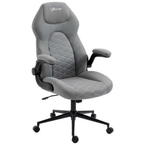 SEDIA DA UFFICIO ERGONOMICA E RECLINABILE AD ALTEZZA REGOLABILE, 65.5X69.5X112-122 CM, GRIGIO CHIARO