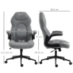 SEDIA DA UFFICIO ERGONOMICA E RECLINABILE AD ALTEZZA REGOLABILE, 65.5X69.5X112-122 CM, GRIGIO CHIARO