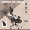 SEDIA DA UFFICIO MASSAGGIANTE AD ALTEZZA REGOLABILE CON POGGIAPIEDI E TELECOMANDO, 66X67X115-123 CM, MARRONE