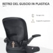 SEDIA DA UFFICIO ERGONOMICA CON ALTEZZA REGOLABILE, BRACCIOLI RIBALTABILI E TESSUTO A RETE, NERO