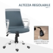 SEDIA DA UFFICIO ERGONOMICA CON ALTEZZA REGOLABILE, FUNZIONE DONDOLO E TESSUTO A RETE, GRIGIO