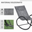 SEDIA SDRAIO A DONDOLO ZERO-GRAVITY DA ESTERNO IMPERMEABILE CON POGGIATESTA, 155X61X88 CM, GRIGIO