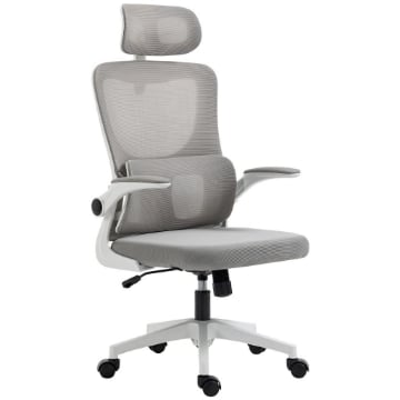 SEDIA DA UFFICIO ERGONOMICA AD ALTEZZA REGOLABILE CON POGGIAPIEDI E POGGIATESTA, 60X59X114-122 CM, GRIGIO