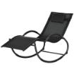 SEDIA SDRAIO A DONDOLO ZERO-GRAVITY DA ESTERNO IMPERMEABILE CON POGGIATESTA, 155X61X88 CM, NERO