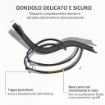 SEDIA SDRAIO A DONDOLO ZERO-GRAVITY DA ESTERNO IMPERMEABILE CON POGGIATESTA, 155X61X88 CM, NERO