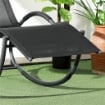 SEDIA SDRAIO A DONDOLO ZERO-GRAVITY DA ESTERNO IMPERMEABILE CON POGGIATESTA, 155X61X88 CM, NERO