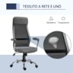 SEDIA DA UFFICIO ERGONOMICA GIREVOLE, ALTEZZA REGOLABILE E DONDOLAMENTO IN TESSUTO A RETE GRIGIO