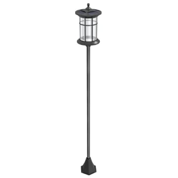 LAMPIONE SOLARE DA GIARDINO ALTO 184CM CON LUCE LED BIANCO FREDDO E IP44, NERO