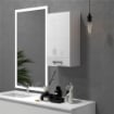 MOBILETTO BAGNO IN MDF A MURO CON 3 RIPIANI E RIPIANO SUPERIORE REGOLABILE, 37X22.5X70 CM, BIANCO