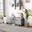 PANCA FONDOLETTO CONTENITORE IN TESSUTO CON IMBOTTITURA TRAPUNTATA, 116X41X47CM, GRIGIO