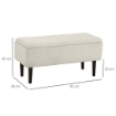 PANCA FONDOLETTO CON VANO CONTENITORE DA 47L E RIVESTIMENTO BOUCLÉ, 95X38X45 CM, BEIGE