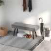 PANCA IMBOTTITA FONDOLETTO IN VELLUTO CON GAMBE IN ACCIAIO, 100X36X45CM, GRIGIO