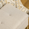 PANCA CON CONTENITORE IN POLIESTERE TRAPUNTATA CON GAMBE IN ACCIAIO D'ORO, 110X44X48CM, BEIGE