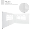 SET 2 PARETI LATERALI PER GAZEBO 3X3 M PIEGHEVOLI IN TESSUTO OXFORD CON FINESTRE, 295X200 CM, BIANCO