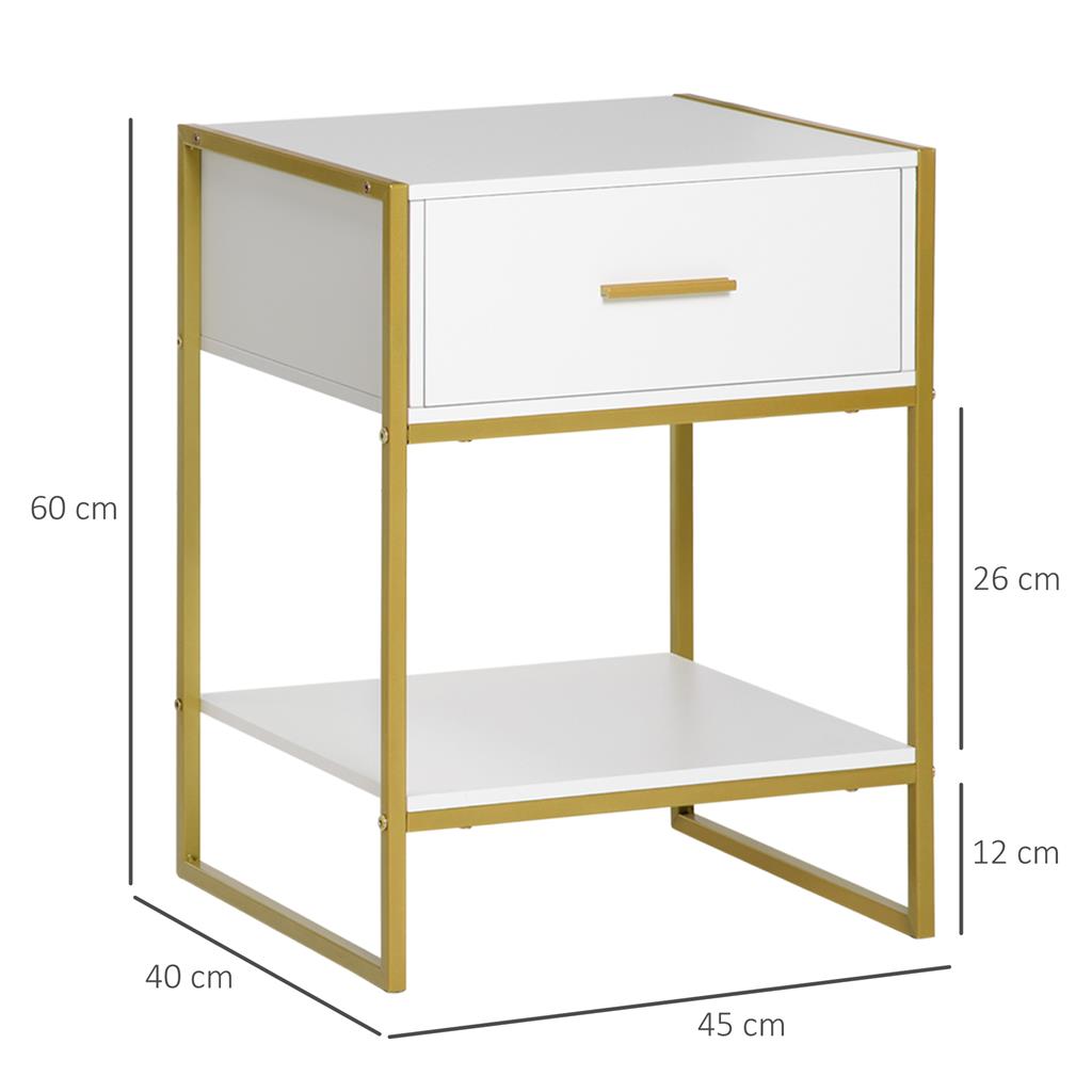 en.casa] Set di 2 Comodini Moderni con Cassetto e Scomparto