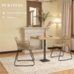 SET 2 SEDIE DA PRANZO STILE BOHO DA INTERNO IN RATTAN PE CON SCHIENALE BASSO E BRACCIOLI, GIALLO