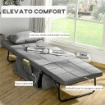POUF LETTO PIEGHEVOLE MULTIUSO 4 IN 1 CON SCHIENALE RECLINABILE A 5 LIVELLI, GRIGIO