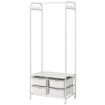 STAND APPENDIABITI CON SCARPIERA A 4 CESTI E 8 GANCI, IN ACCIAIO E PLASTICA, 63X37X153 CM, BIANCO