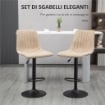 SET 2 SGABELLI AD ALTEZZA REGOLABILE IN ACCIAIO E POLIESTERE 47.5X57.5X95-116 CM