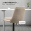 SET 2 SGABELLI AD ALTEZZA REGOLABILE IN ACCIAIO E POLIESTERE 47.5X57.5X95-116 CM