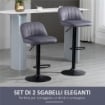 SET 2 SGABELLI GIREVOLI CON ALTEZZA REGOLABILE, GRIGIO